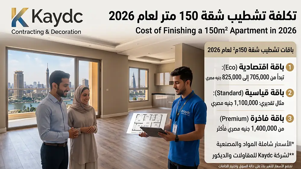 تكلفة تشطيب شقة 120 متر 2026 | أسعار التشطيب حسب المستوى في مصر