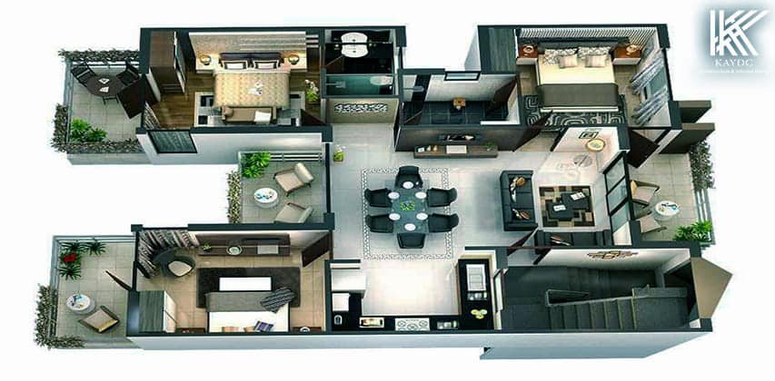 مخططات فلل حديثة دورين