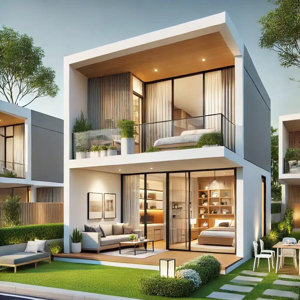 تصميم فيلا صغيرة 100 متر دورين