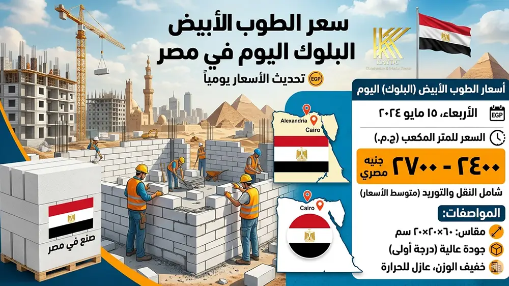 سعر الطوب الأبيض البلوك اليوم في مصر
